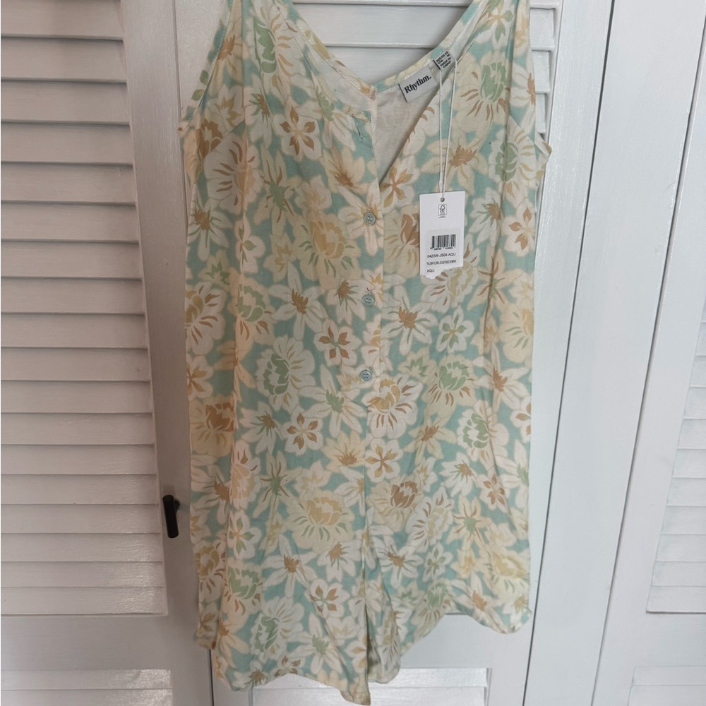 Rhythm Floral Jumpsuit in Green and Cream